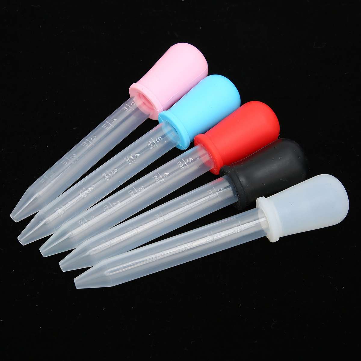 5pcs Liquid Transfer Pipettes Silicone Clear Scale Washable Transparent Cali CHW