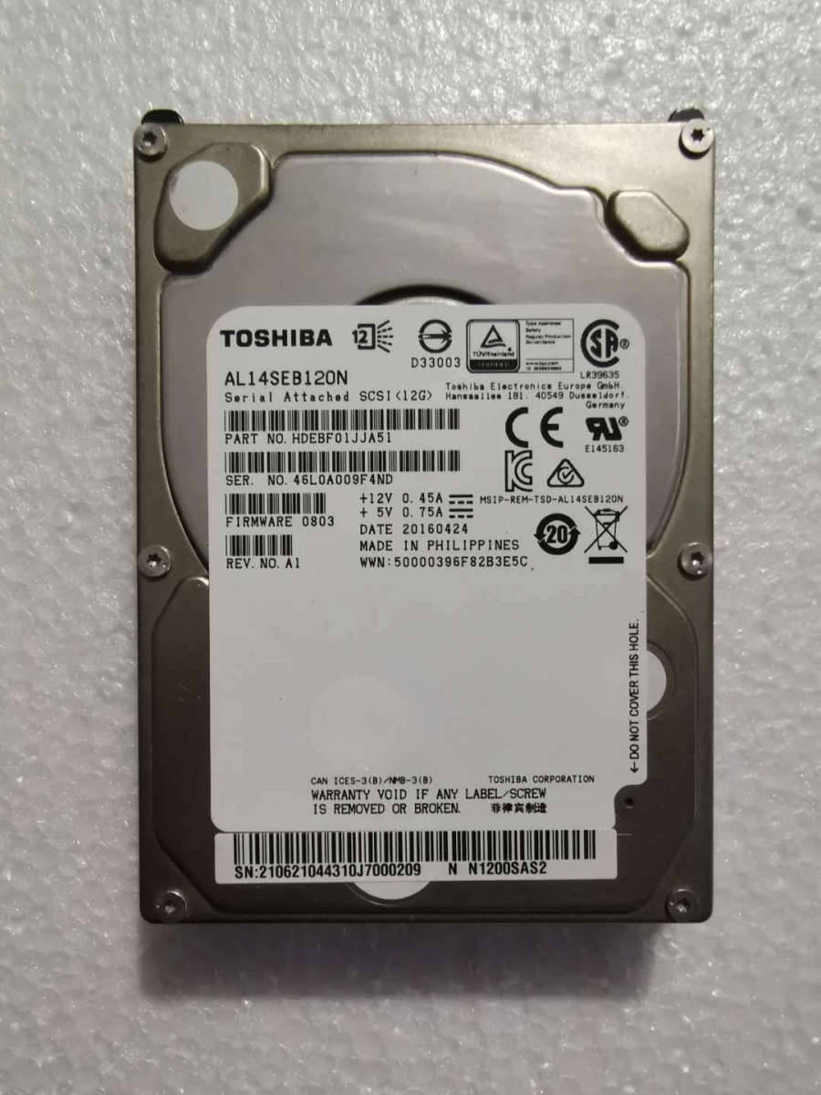 Toshiba 1.2TB SAS 4KN HDD