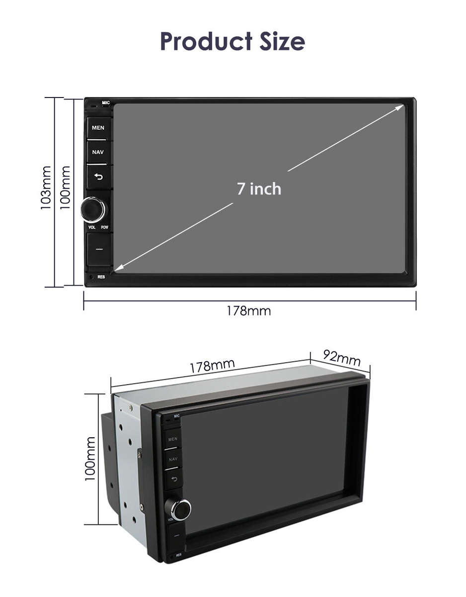 CarPlay 7"Android 12 8Core Double DIN Car GPS Stereo WiFi DSP Player AM FM 4+32G