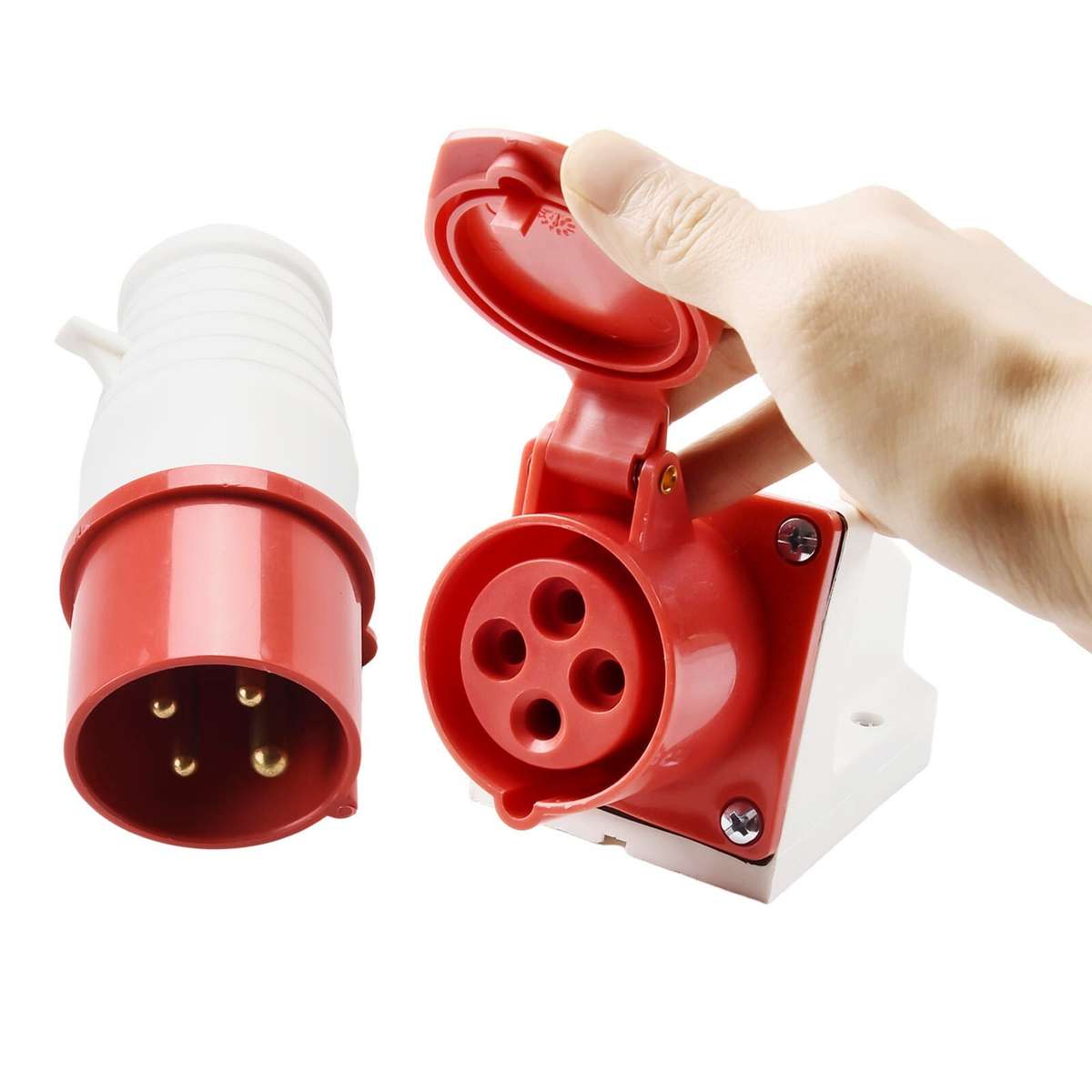 380~415V Industrial Plug And Socket 4core 4P 16A Electrical Connector IP44