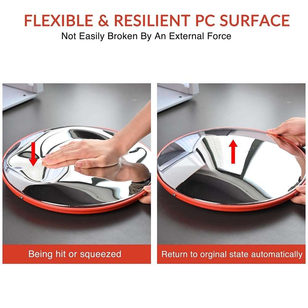 Traffic Convex PC Mirror Wide Angle Blind Spot Corner Road Parking Safety 18"