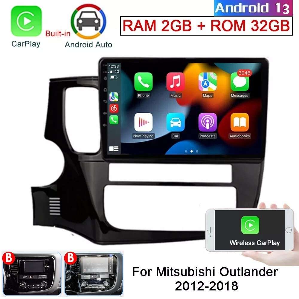 For Mitsubishi Outlander 2012-2018 Apple Carplay Android 14 Car Stereo GPS Navi
