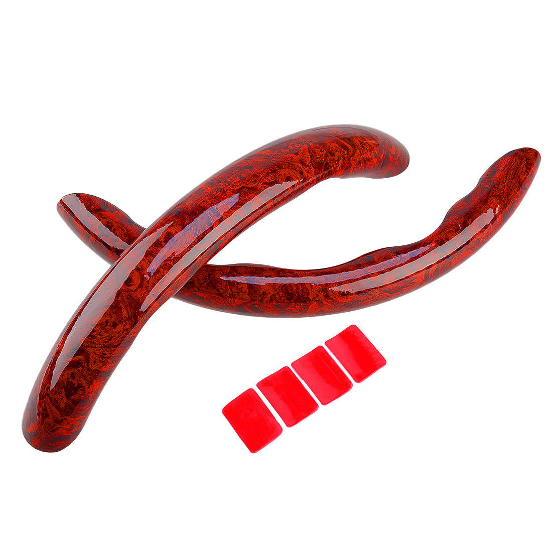 Red Wood Grain Texture Universal Car Steering Wheel Cover Anti-Slip yw