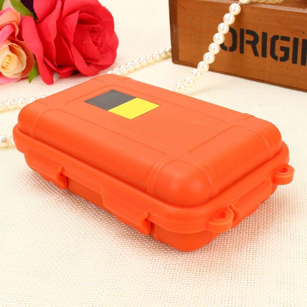 Orange Waterproof Survival Storage Box Case Container DH For Camping Fish CH