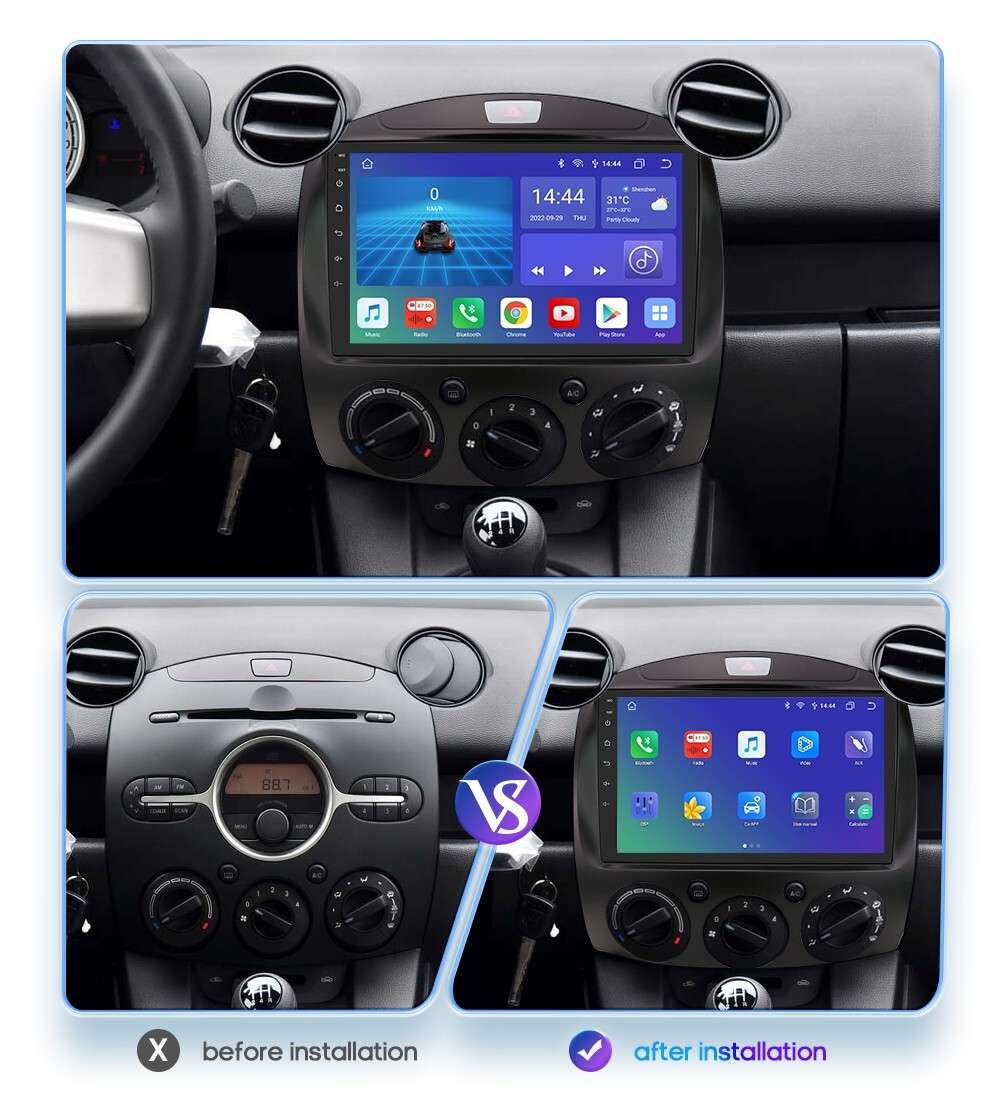 For Mazda 2 2007-2014 Android 12 8Core 6+64GB Car Stereo Radio GPS BT5.0 CarPlay