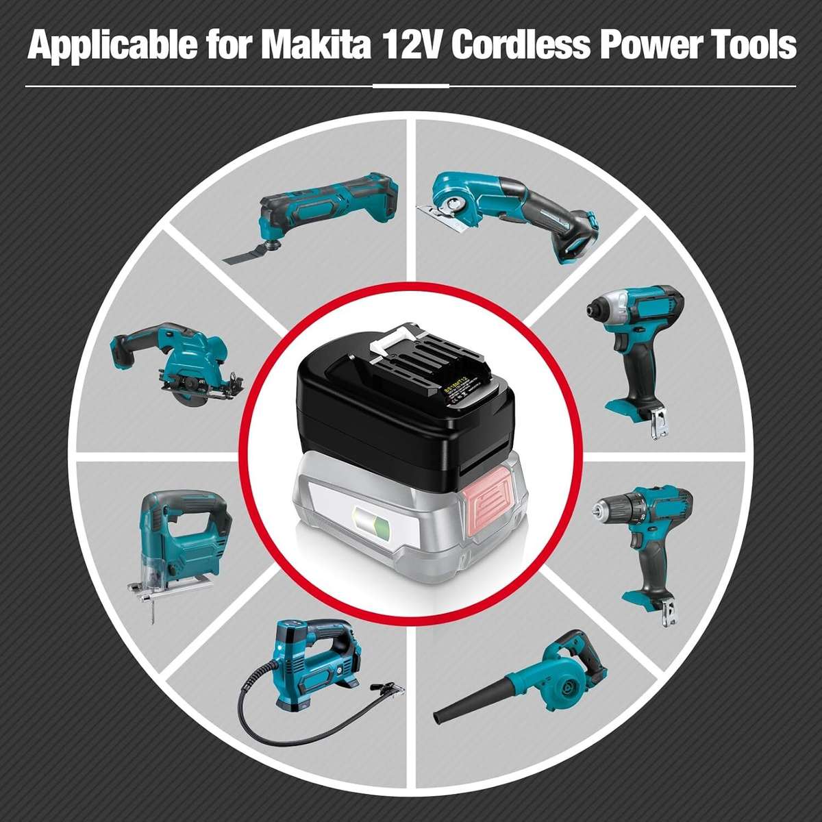 Adapter for Bosch 18V PBA Li-ion Battery Converter to for Makita 12V Power tools