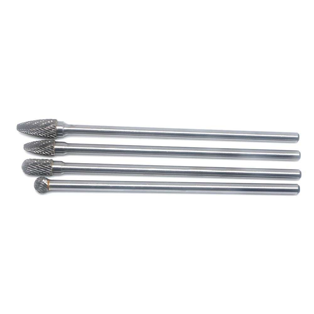 4*Rotary Burr 1/4 Inch 6mm Shank 150mm Long Carbide Cutter CNC-Engraving-Bit