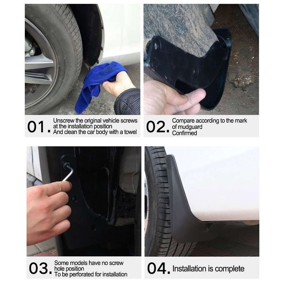 4*MUD FLAPS FOR KIA For UB SEDAN 2012 2017 Front Rear Deluxe Molded Splash