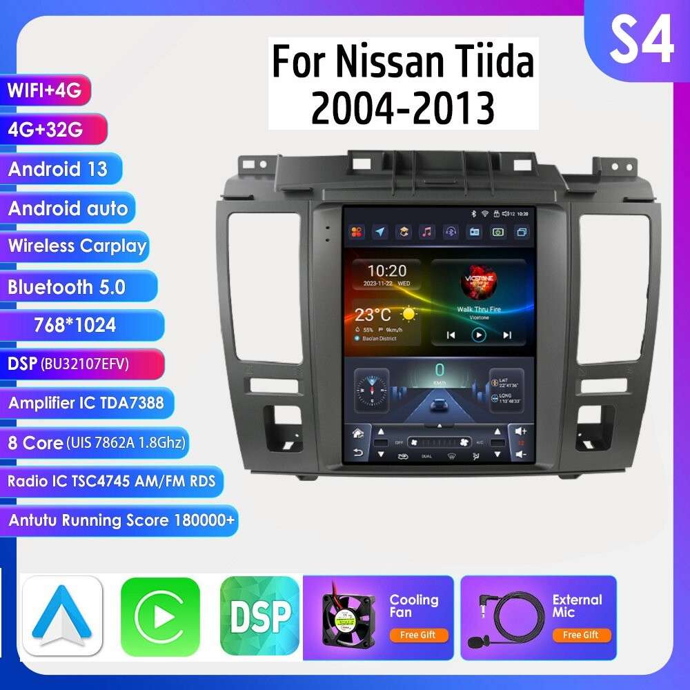 9.7'' 8-Core Android 13 Car Radio For Nissan Tiida 2005-2013 GPS Stereo WiFi RDS