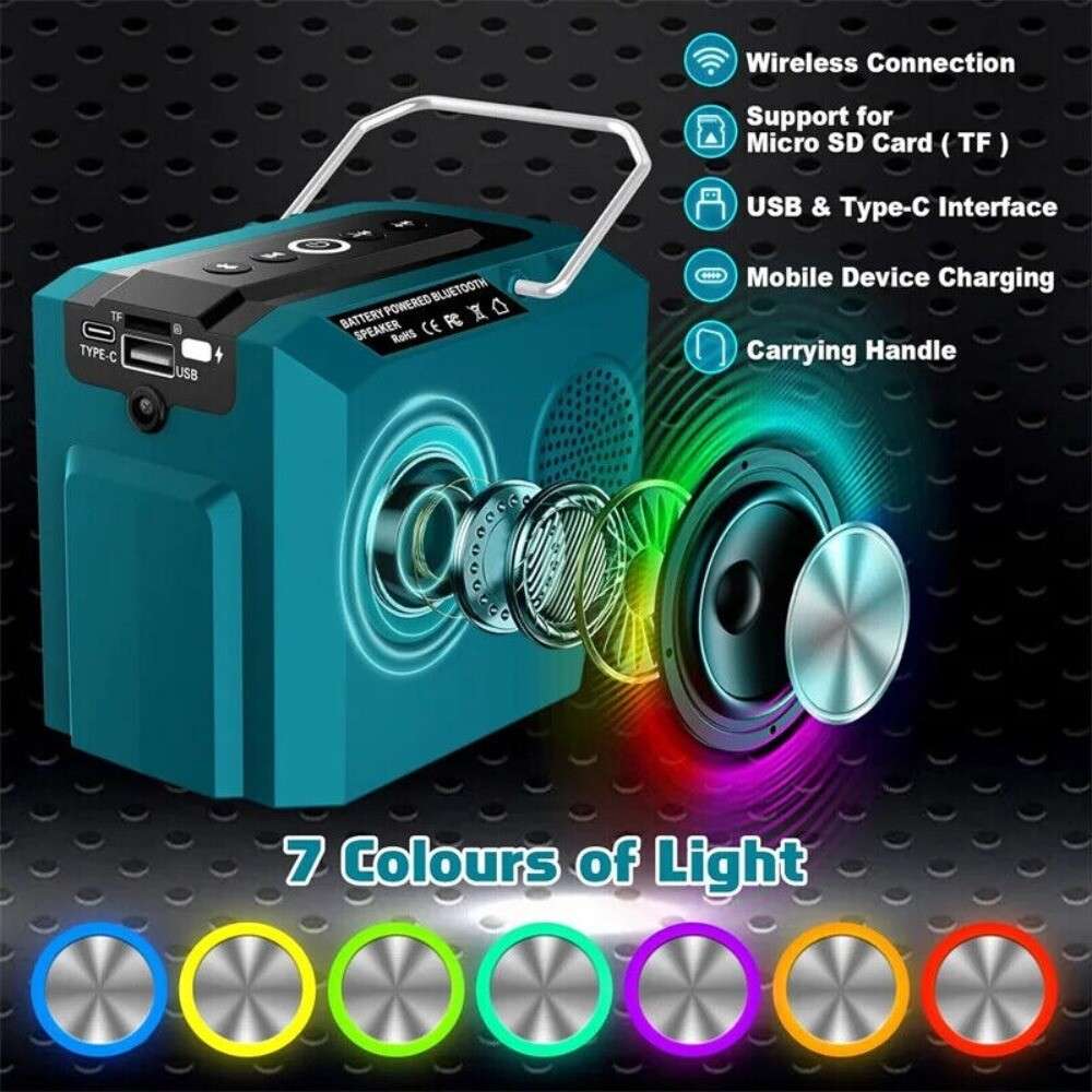 Bluetooth Speaker Cordless Loudspeaker Stereo For Makita 18V Battery Party Gift