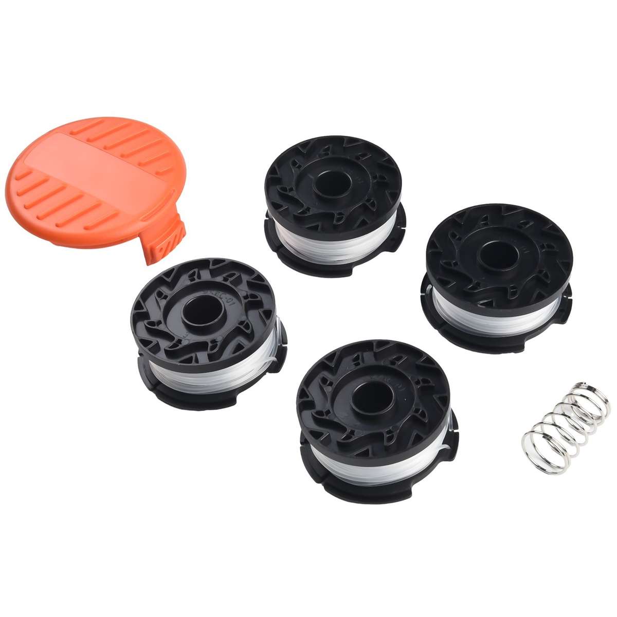 4 Pack Trimmer-Spool & Cap & Spring Set For Black & Decker LST300 LST400 LST420