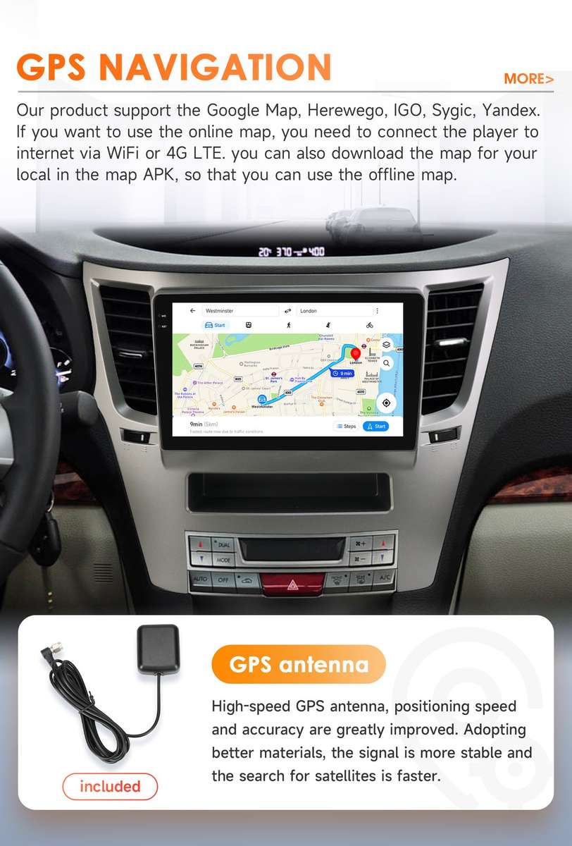 8+128GB Android CarPlay GPS Radio For Subaru Legacy Outback 2010-2014 Stereo DSP