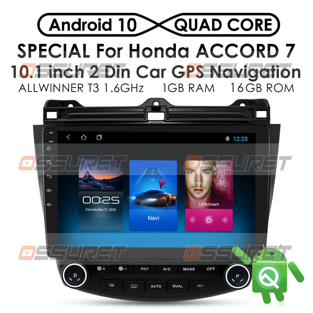10.1'' Android 10 Quad-Core Car Stereo Radio WiFi GPS for Honda Accord 2003-2007