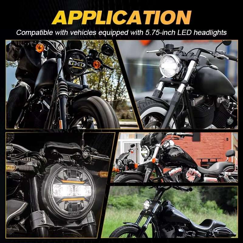 2024 Newest Black 5-3/4" For Harley Sportster XL 883 1200 Dyna LED Headlight