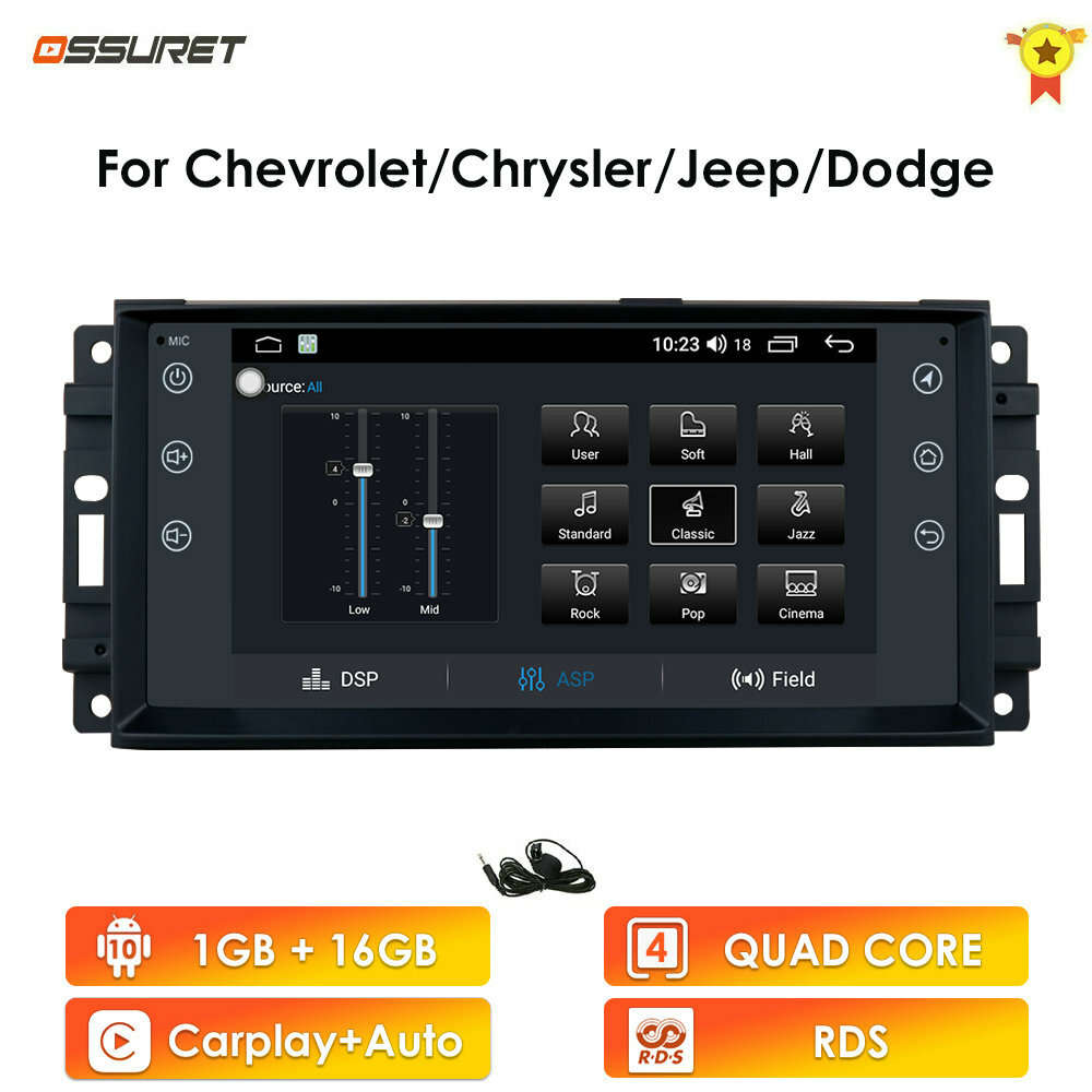 6.2" Android10 Auto CarPlay Stereo Radio GPS Navigation for Jeep Chrysler Dodge