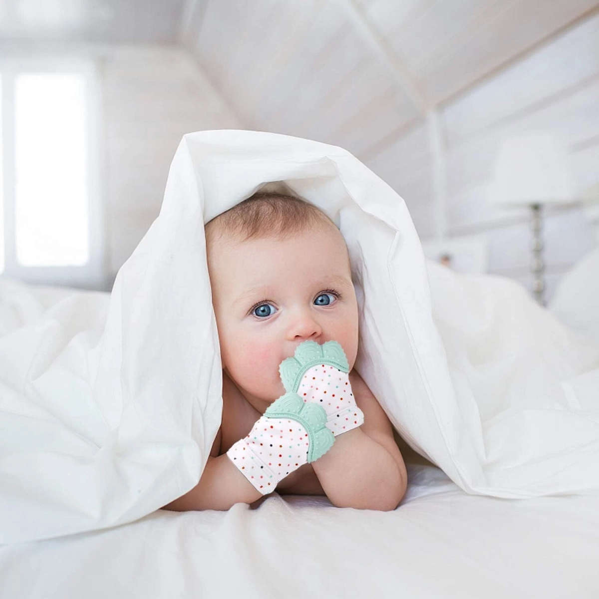 2 pcs Baby Teething Mittens