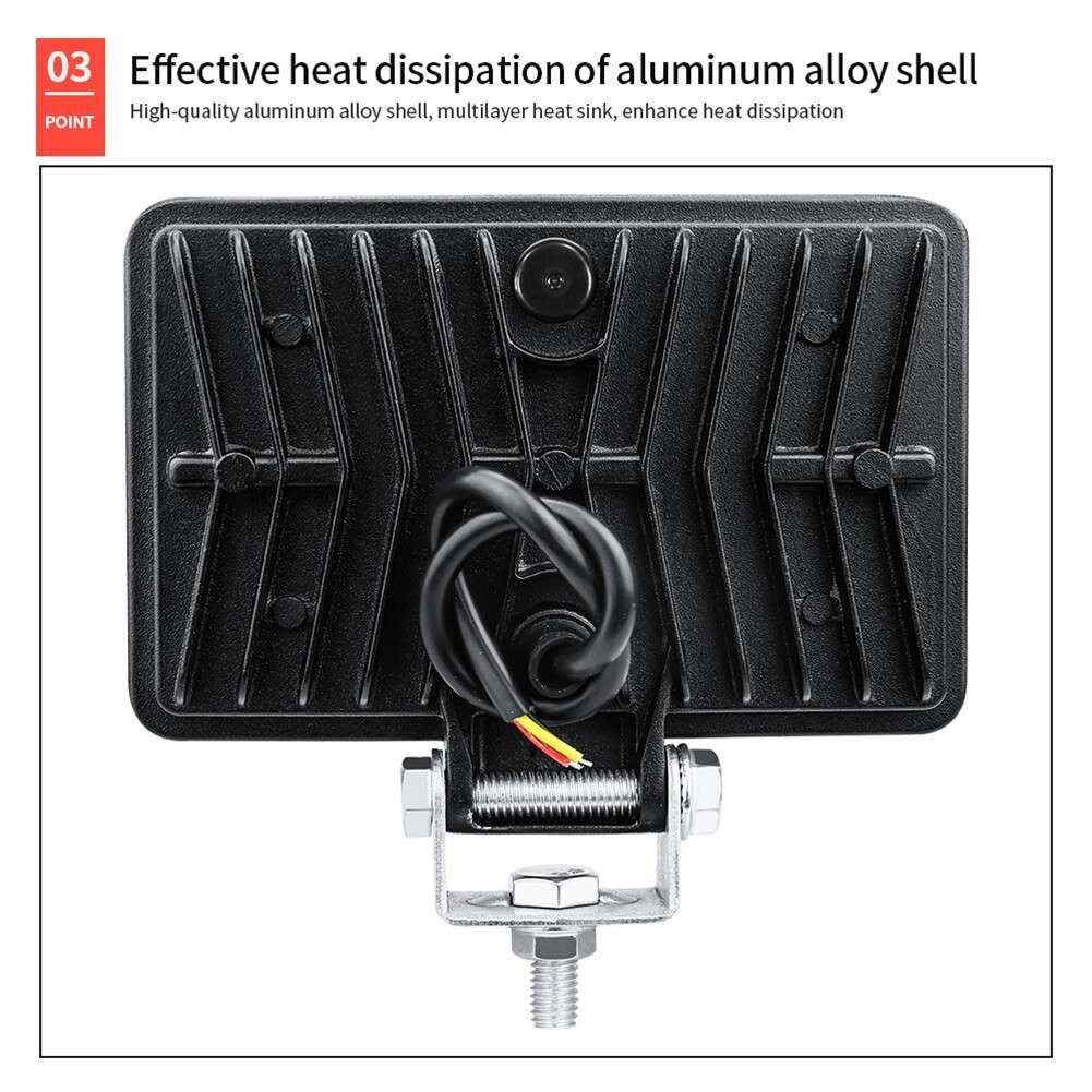 2x 60W 3X5 Inch Chrome Rectangular LED Headlights Replacement High Brightness
