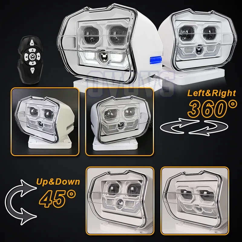 50W Searchlight Wireless Spotlight Magnetic LED Remote Control Marine Boat Car