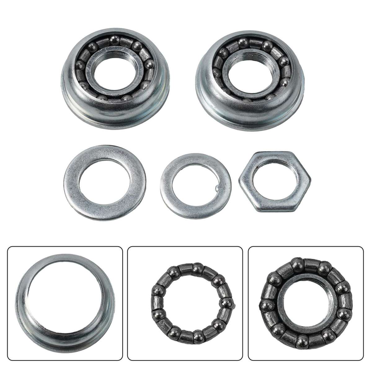 Bike Bicycle Bottom Bracket BB Cup Bearing Set For Large Shell 1 Piece Crank