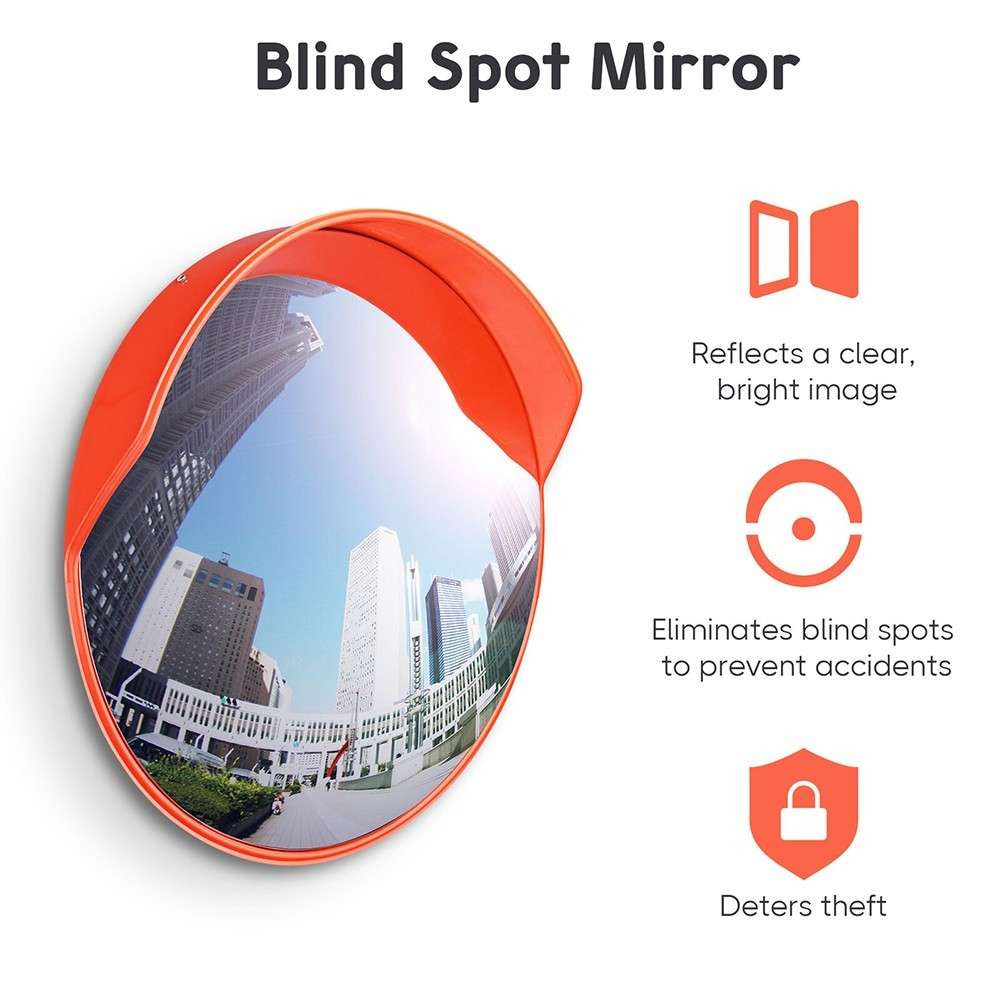 Traffic Convex PC Mirror Wide Angle Blind Spot Corner Road Parking Safety 18"