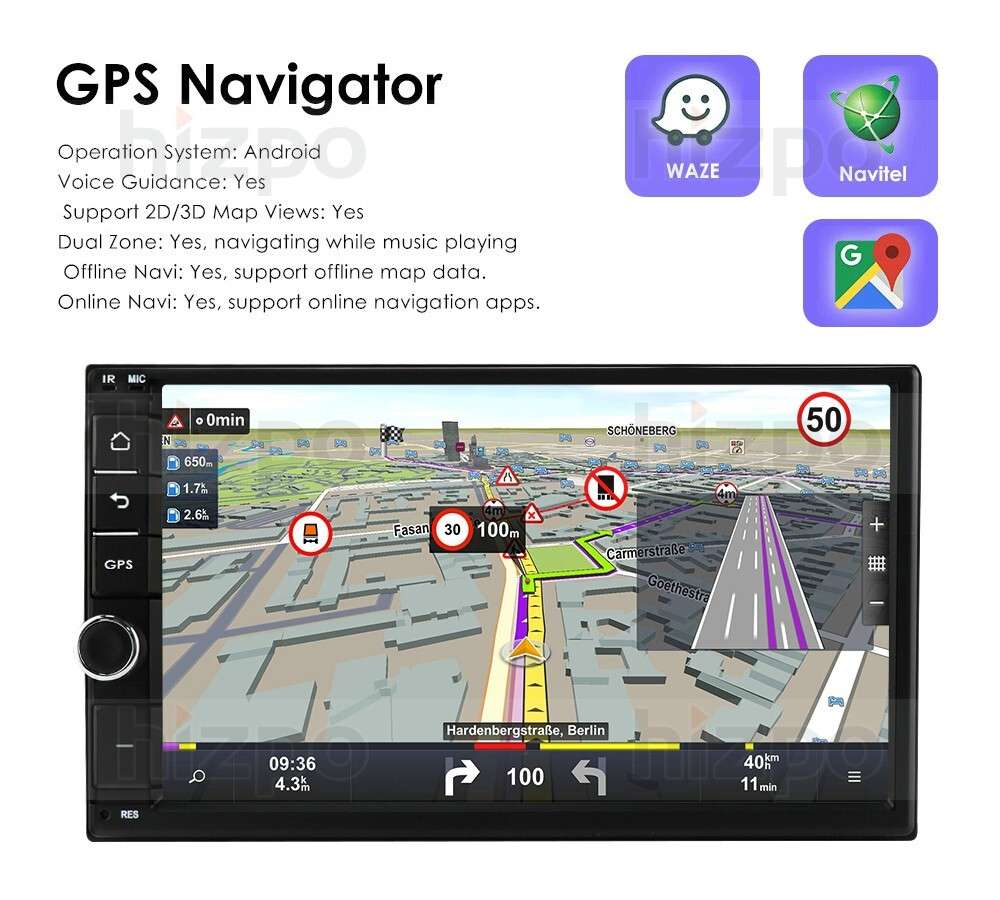 7'' Android 10 2+32GB 2Din Touch Car MP5 Player Stereo FM Radio WiFi GPS NAVI US