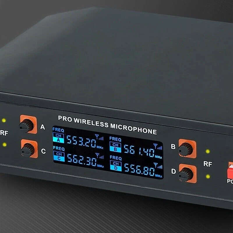 4 Channel Professional Handheld Dynamic UHF Wireless Vocal Microphone Set