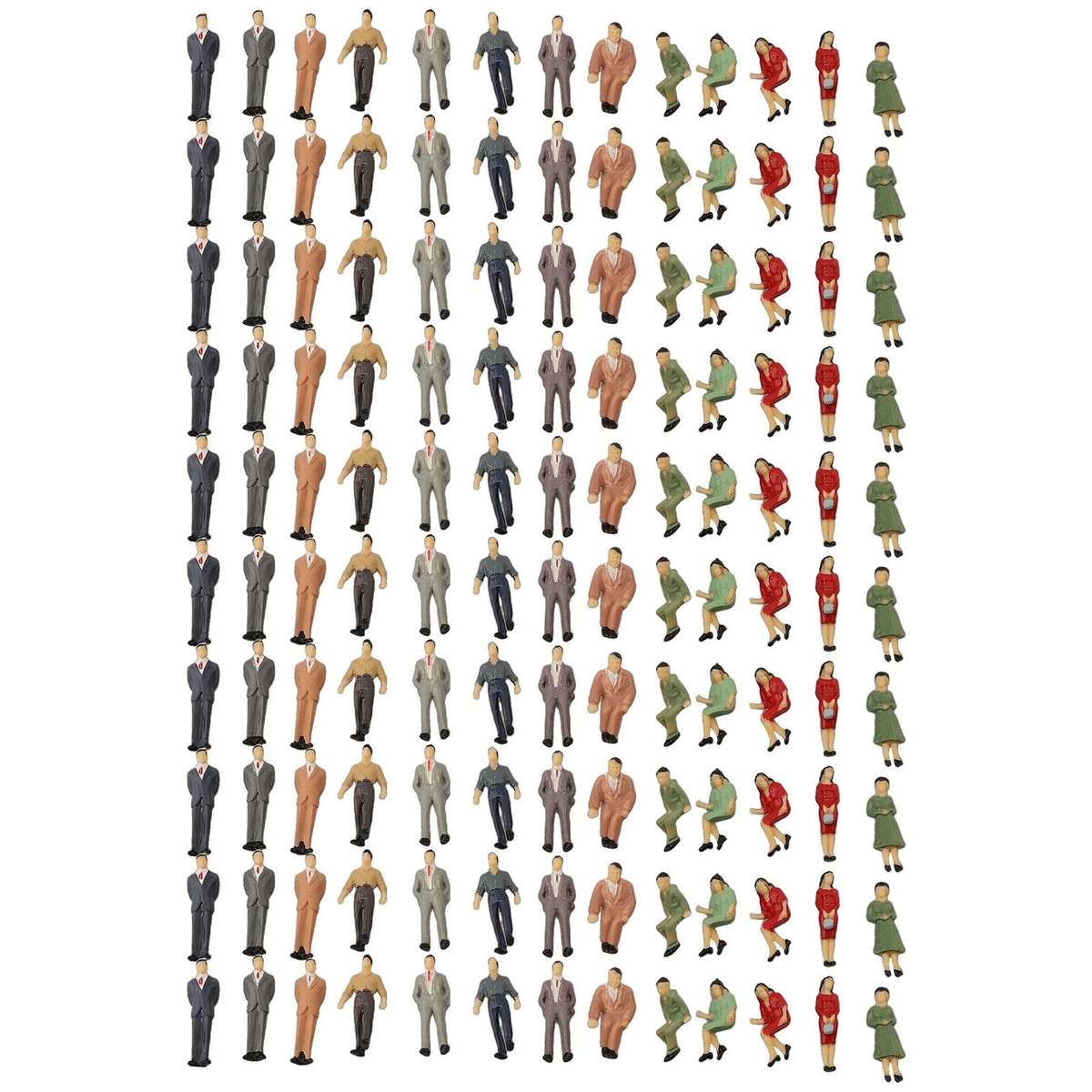 130Pcs O Scale 1:48 Painted Figures People Passenger Different Poses People-New