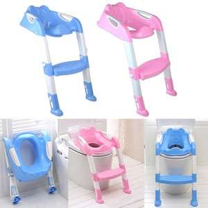 Folding Toddler Potty Training Toilet Ladder - Pink & Blue