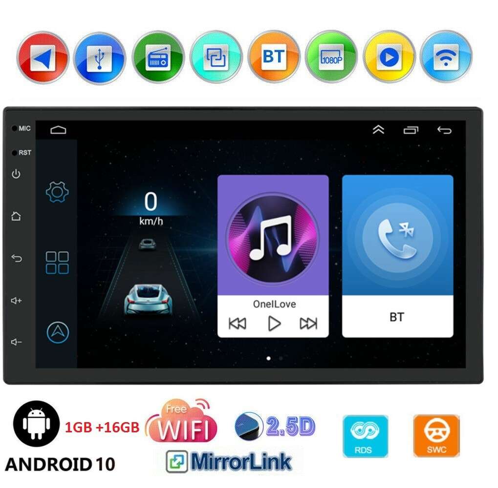 7'' Double 2 DIN Android 10 Car Stereo FM Radio WiFi GPS Navigation HeadUnit DAB