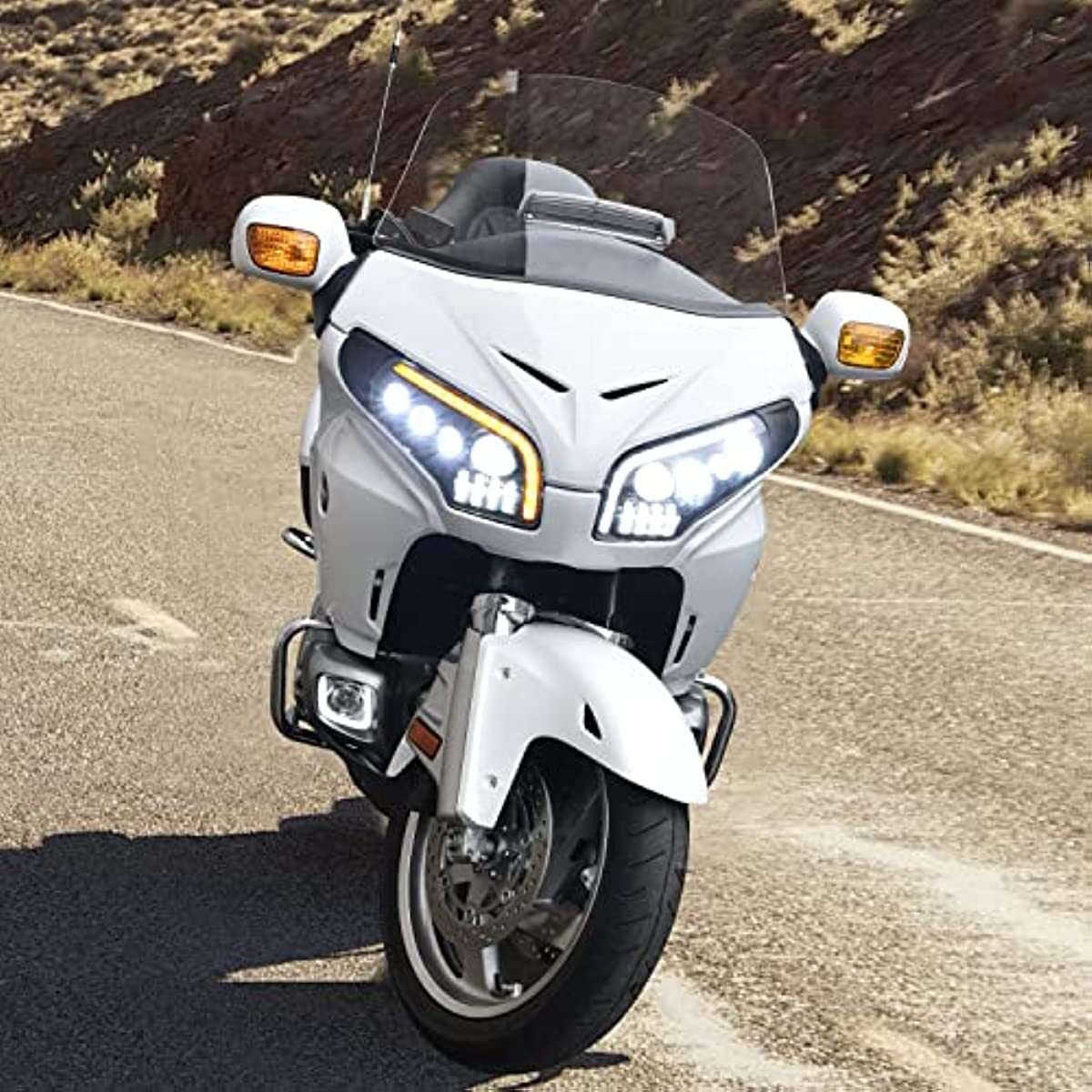 LED Projection Headlight Turn Signal Assembly for Honda GoldWing GL1800 2001-17
