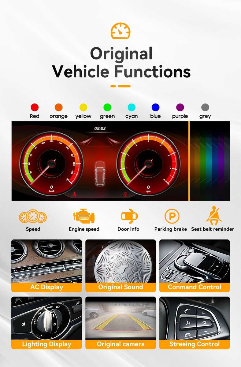10.25'' Screen Android14 CarPlay Radio GPS For Benz E coupe C207 A207 2+32GB CAM