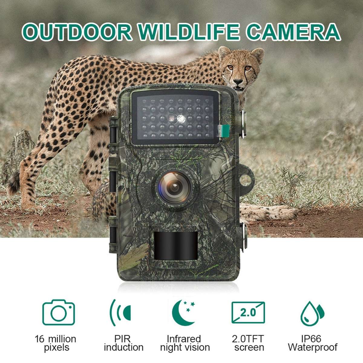 High Resolution Hunting Trail Camera 16MP Fast Trigger Speed Waterproof