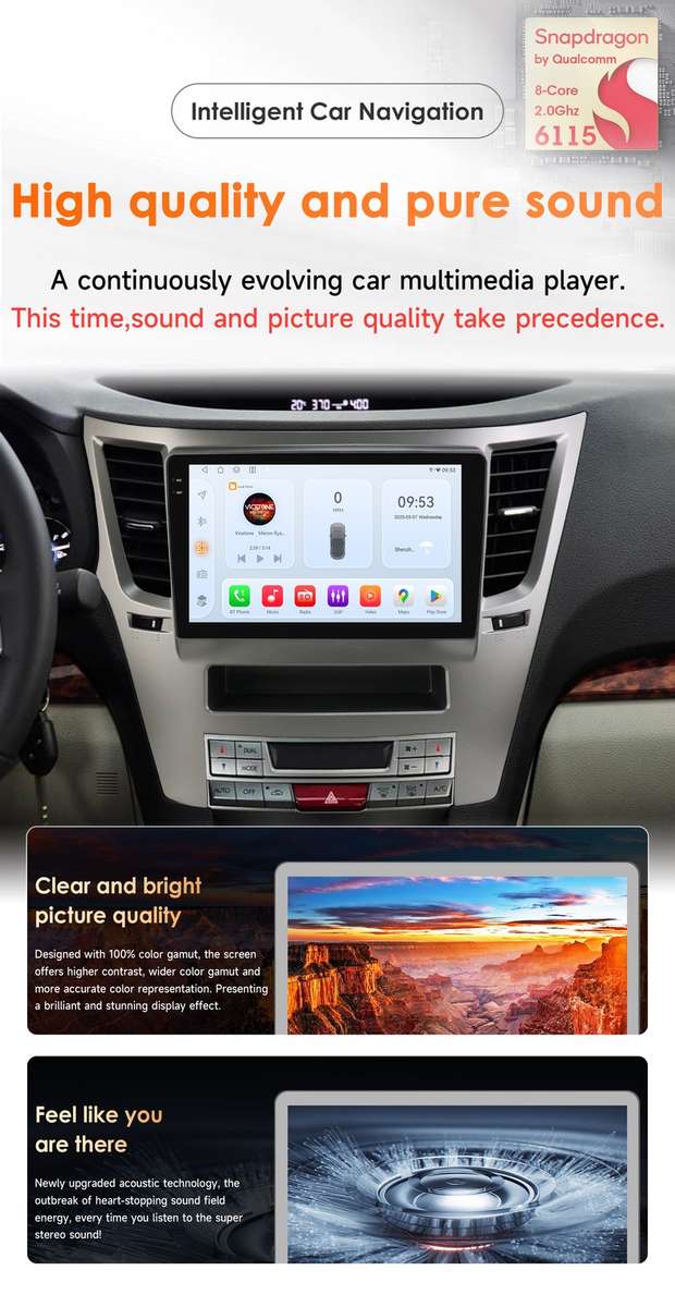 8+128GB Android CarPlay GPS Radio For Subaru Legacy Outback 2010-2014 Stereo DSP