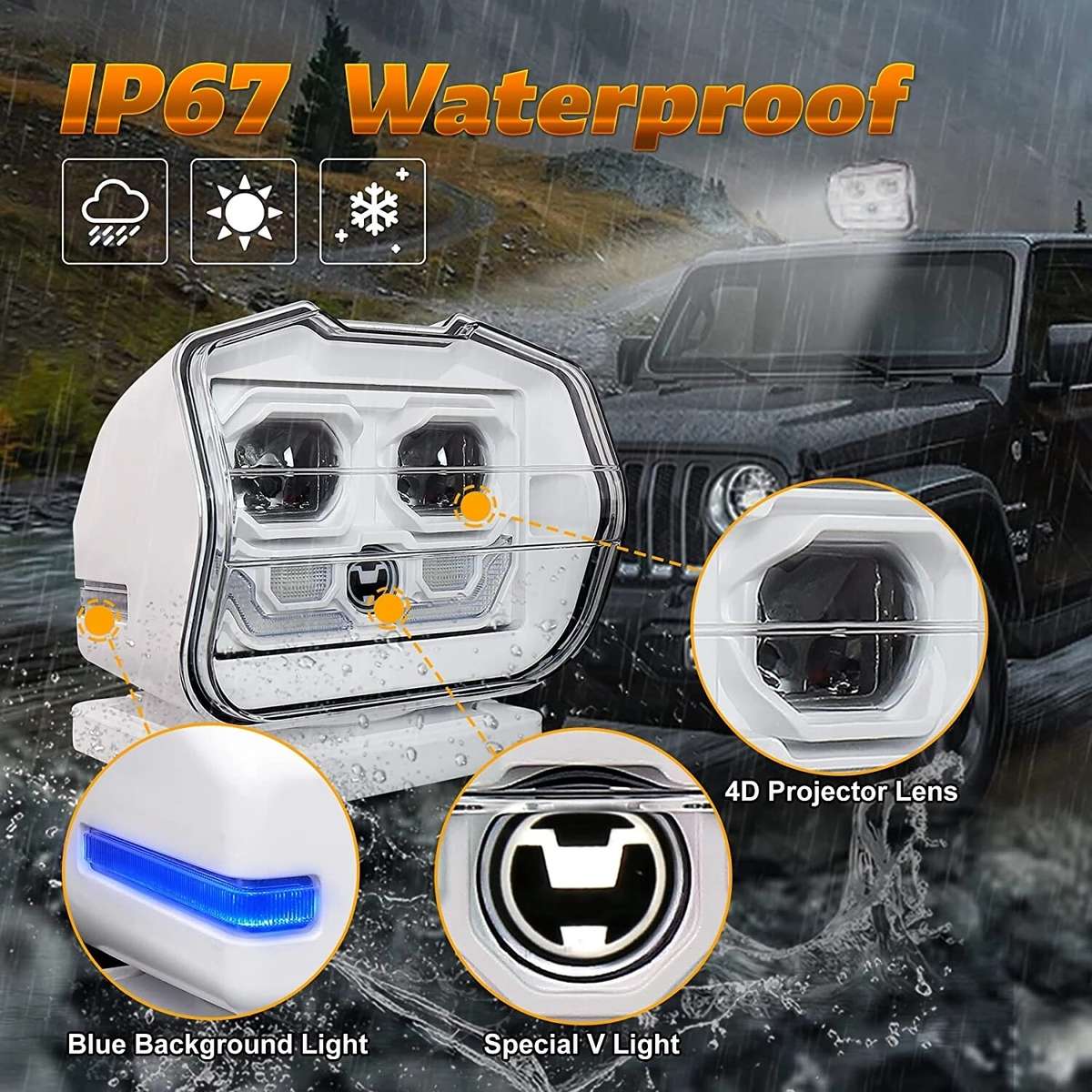 50W Searchlight Wireless Spotlight Magnetic LED Remote Control Marine Boat Car