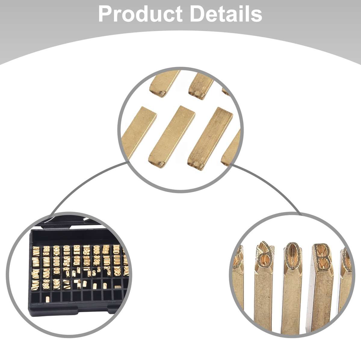 120pcs Coding Machine Word Grain Copper Letters Thermal Ribbon Printing Font