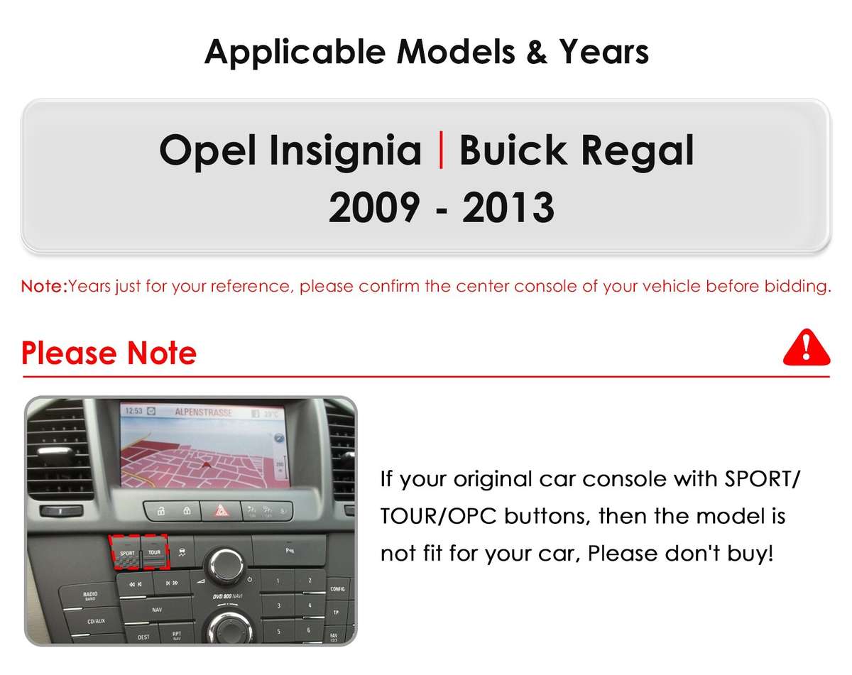 8+128GB HD 9.7" For Buick Regal 2009-2013 CarPlay Android 13 Car Stereo GPS Wifi