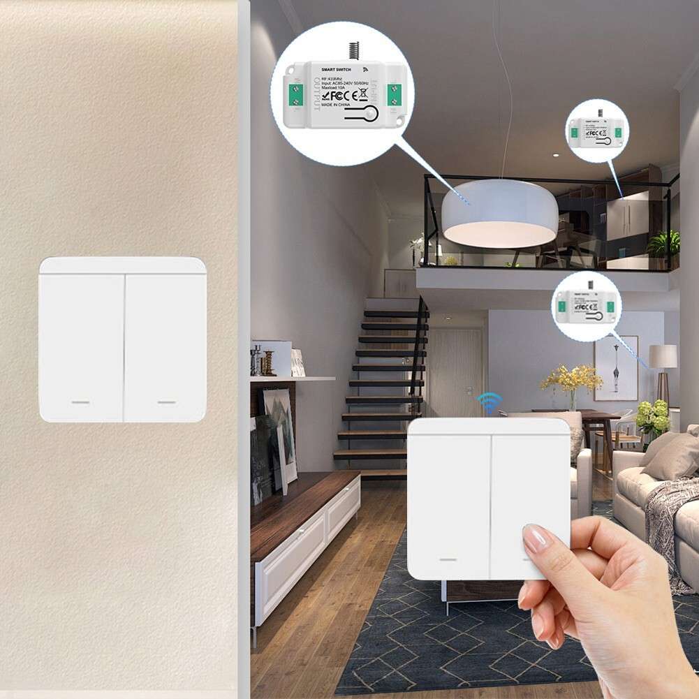 Light Switch Remote Control Set With 2 Receivers For Various Applications