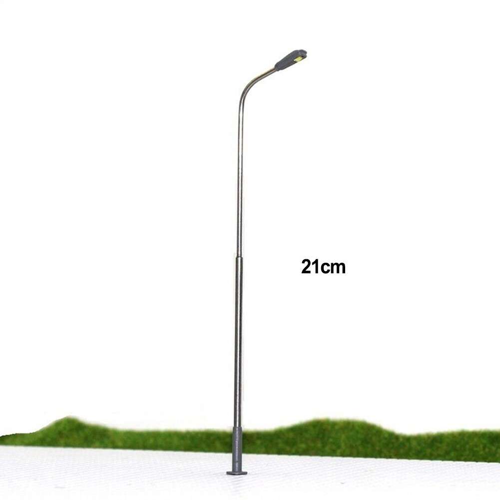 10X O Scale Model Trains Metal Light Poles Wired LED Lighted Street Lamps