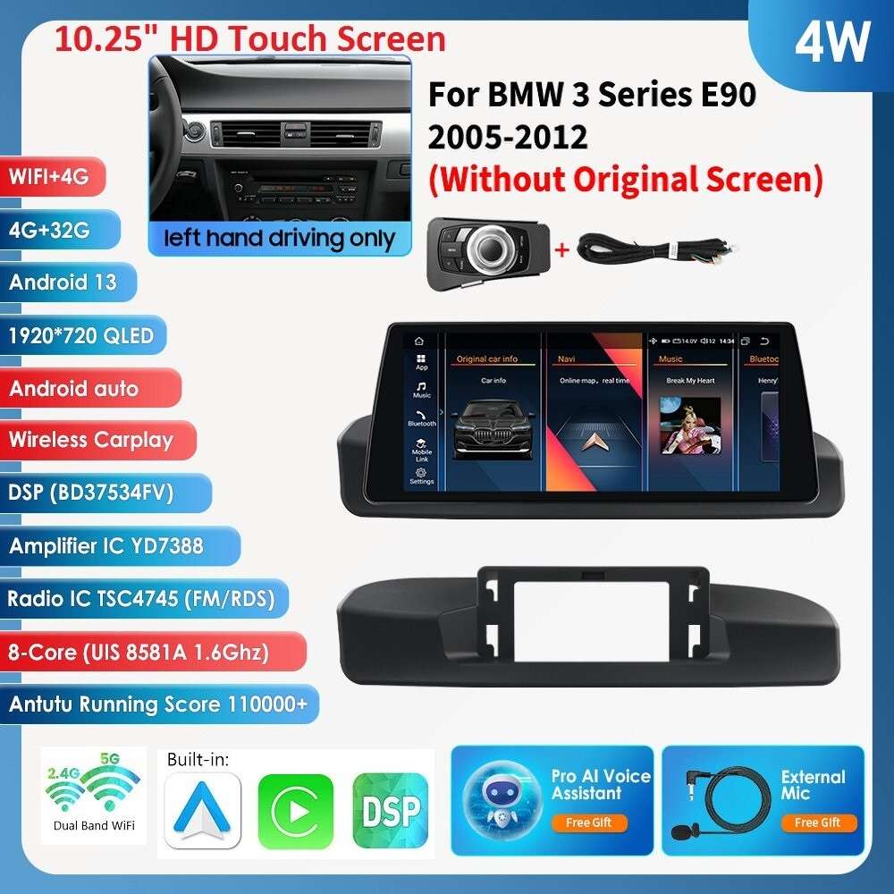 Android 13 For BMW 3 Series E90 330i 335i 2005-12 Carplay Stereo Radio GPS 8Core