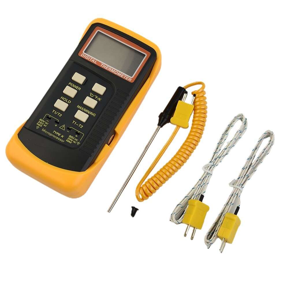 Dual Channel K-Type Digital Thermocouple Thermometer 6802 II 2 Sensors+ Probe