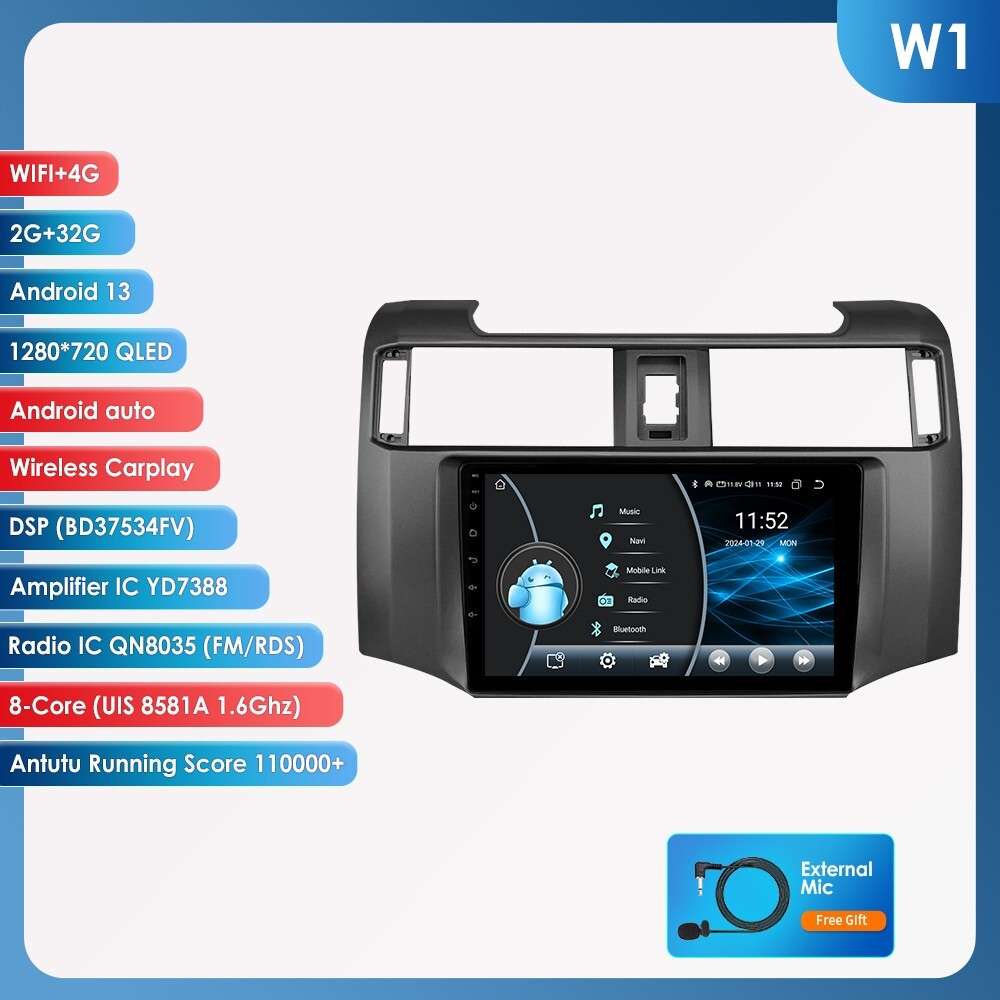8Core Android 13 CarPlay Car Radio DSP GPS Navi 32G For Toyota 4Runner 2009-2019