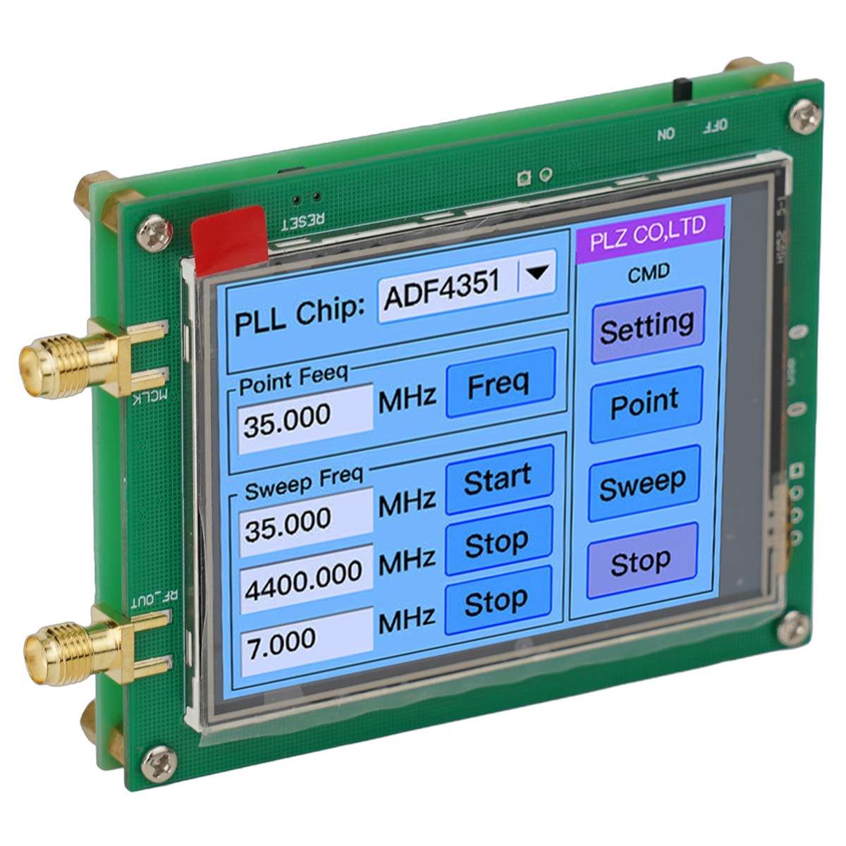 ADF4351 35M 4 4G Touch Screen RF Signal Generator With PLL Sweep Function