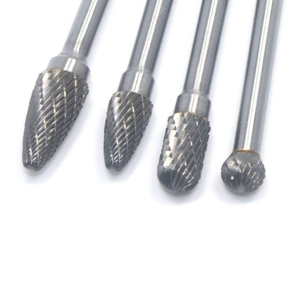 4*Rotary Burr 1/4 Inch 6mm Shank 150mm Long Carbide Cutter CNC-Engraving-Bit