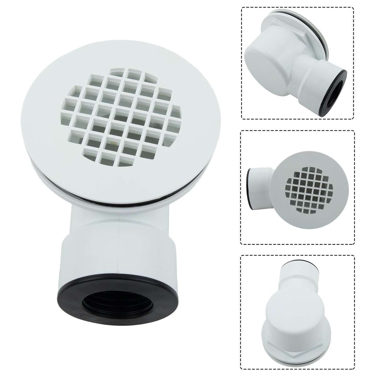 Low Profile Shower Drain, 1.5" Side Outlet Drain Assembly