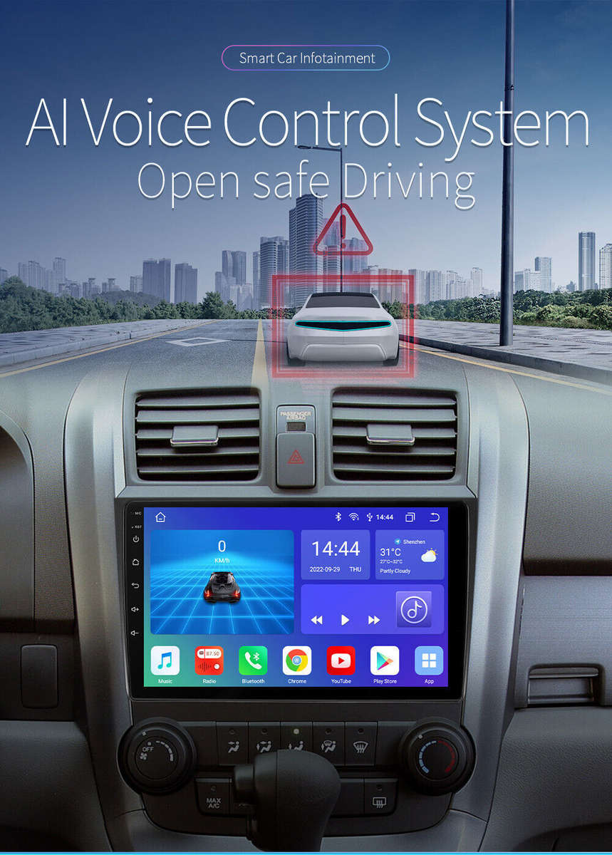 For Honda CRV 2007-2011 Android 12 9'' Car Stereo Radio GPS WiFi Carplay 8-Core