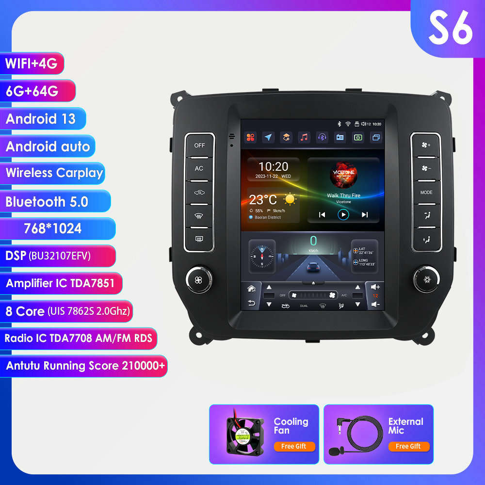 9.7"Android 13 For Chevrolet Silverado 2014-2018 GMC Sierra Carplay Radio 6+64GB