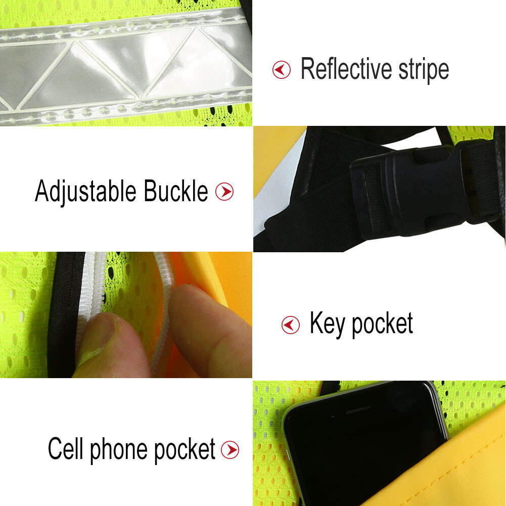 (Yellow)Night Sporting Reflective Cycling Running Vest Hiking Jacket CH