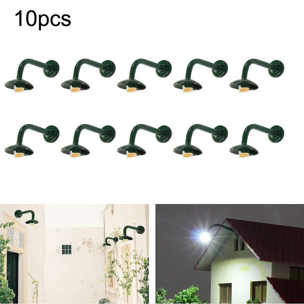 10x HO Scale 1:87 Street Bracket Lights Model Wall Lamp Posts LED-Building-K