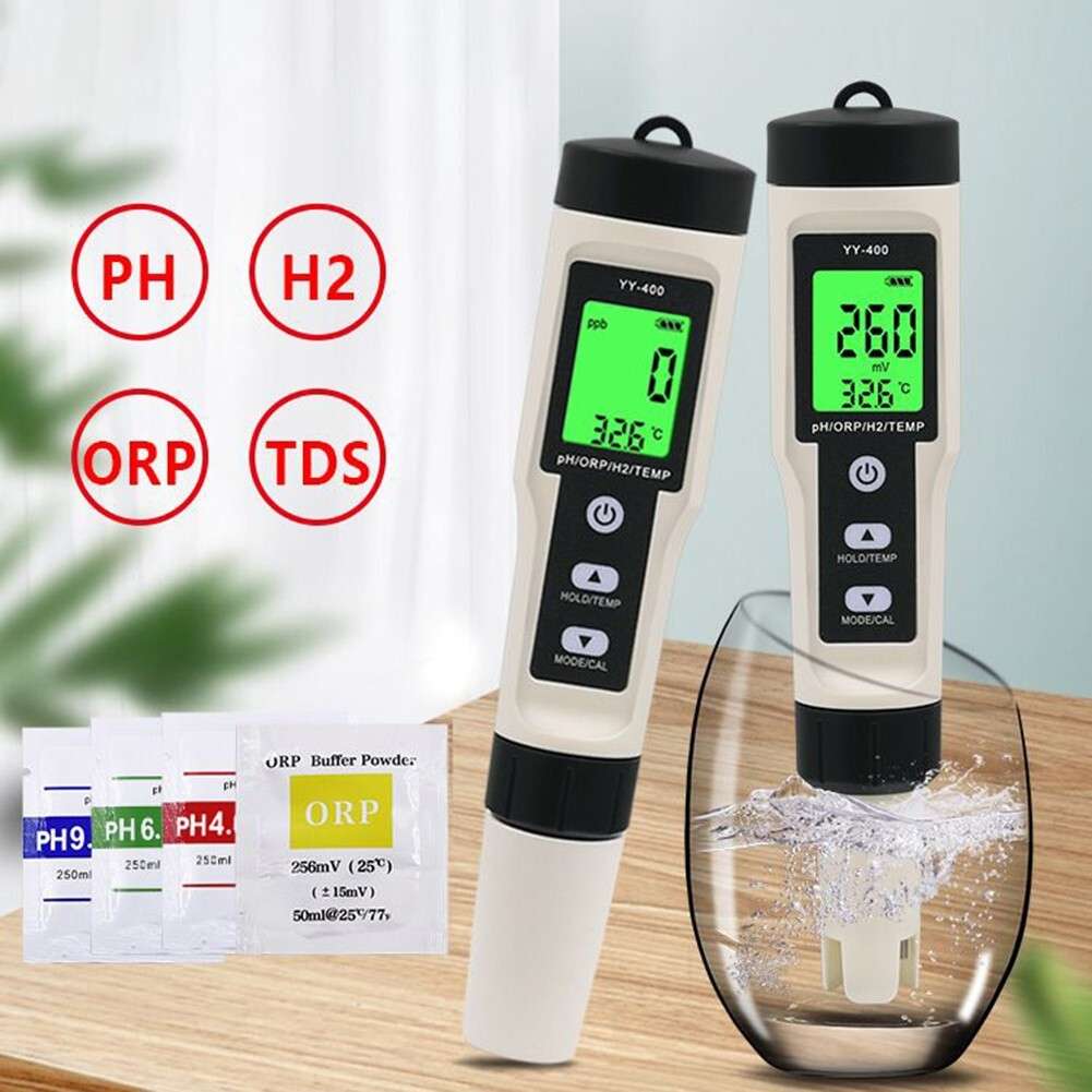 Portable 4 In 1 Hydrogen-Rich Test Pen PH/ORP/TEMP Water Quality Meter Tester RA