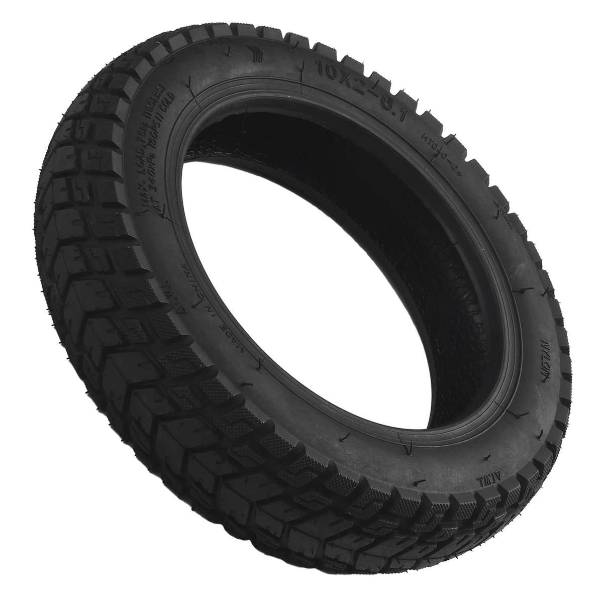 10 Inch 10x2-6.1 Tubeless Tyre Thickened Off-Road Tire Electric Scooter Refit